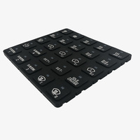 Clavier MIDI 4x4 personnalisé en caoutchouc de silicone avec gravure laser pour équipement de télécommunication, marque Bohao, MOQ 50 pièces