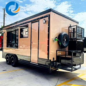 รถพ่วงขายอาหารพิซซ่า รถขายอาหารเร็ว พร้อมอุปกรณ์ครบครัน ห้องน้ำในตัว โครงสร้างไฟเบอร์กลาส โครงเหล็กสแตนเลส ขายขนมและมันฝรั่งทอด - Product Image 1