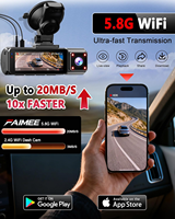Caméra de tableau de bord 3 canaux 4K+2K+2K pour voitures, caméra avant et arrière, 5.8G Wifi double, GPS intégré, vision nocturne, WDR, stationnement 24h/24