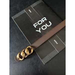 เข็มขัดหนังแท้คุณภาพสูง หนังวัวแท้ หัวเข็มขัดทรงเรขาคณิต ทนทาน เหมาะสำหรับผู้หญิง ใช้กับเสื้อแจ็คเก็ตหรือกางเกง - Product Image 1