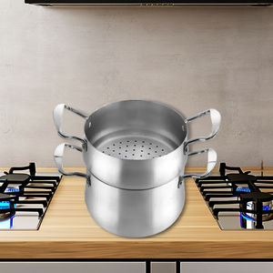 Couscoussier marocain en aluminium, 4 pièces, durable, recyclable, de haute qualité, compatible lave-vaisselle, cuisinière à gaz, cuisine à <span class=keywords><strong>domicile</strong></span>, <span class=keywords><strong>couscous</strong></span> - Product Image 4