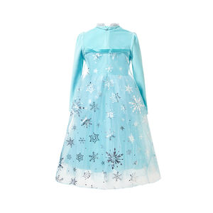 Nouvelle robe de princesse en coton et polyester à manches longues pour filles, avec paillettes, verte, costume de la <span class=keywords><strong>reine</strong></span> <span class=keywords><strong>des</strong></span> neiges <span class=keywords><strong>Elsa</strong></span>, film TV, couronne, Halloween - Product Image 3