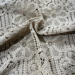 Doux Bonne Texture Jaune Blanc <span class=keywords><strong>Crochet</strong></span> Polyester Coton Dentelle Tissu Polyester Fil <span class=keywords><strong>Crochet</strong></span> <span class=keywords><strong>Rideau</strong></span> Tissu - Product Image 3