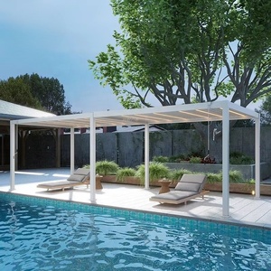 Morden lujo moderno aluminio pérgola para patio trasero motorizado a prueba <span class=keywords><strong>de</strong></span> viento jardín pabellón elegante Gazebos <span class=keywords><strong>toldo</strong></span> para espacio al aire libre - Product Image 3