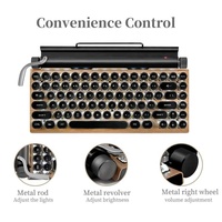 Retro Punk Mechanical Keyboard 83key Typewriter BT Mechanical Wireless Keyboard Punk Round Keycaps Customizable Spanish Keyboard
