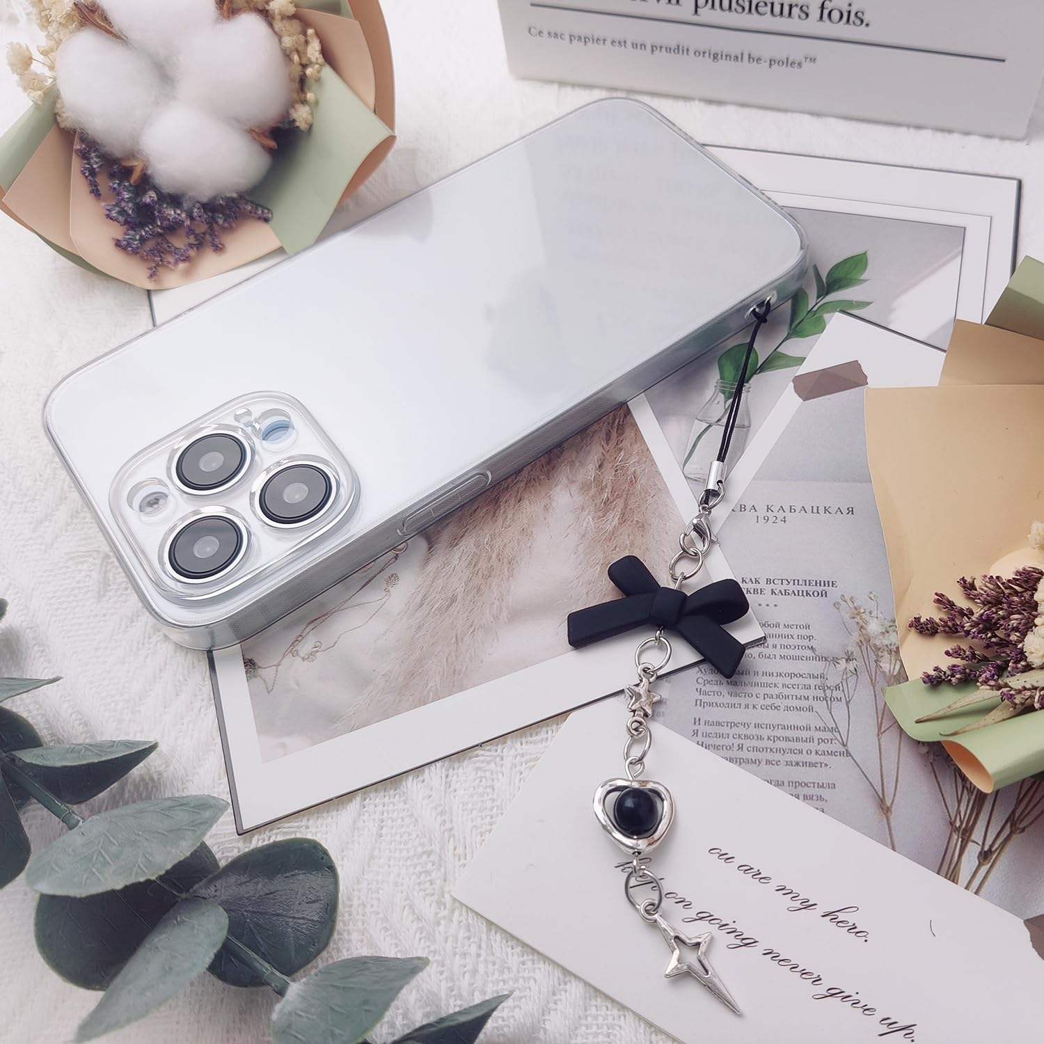 4PCS Aesthetic Y2K Cell Phone Charms Strap Pink Strawberry Butterfly Star  Cute Phone Charms Hook for Mobile Phone