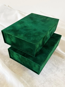 Elegante Scatola Regalo in Velluto Verde Scuro con Coperchio Magnetico, Scatola Portaoggetti in Velluto Personalizzata con Scomparti <span class=keywords><strong>per</strong></span> Set Regalo Aziendale - Product Image 2