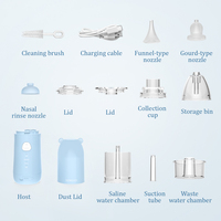 2 1 Pompe d'aspirateur nasal en silicone pour bébé Aspirateur nasal électrique multifonctionnel Irrigateur nasal Aspiration forte Sécurité Enfants