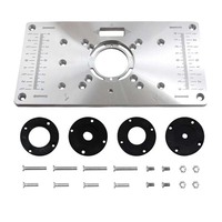 Enrutador De Placa Abatible, Enrutador De Placa De Insercibn Demesa Con 4 Uds, Anillos Con Insertos De Madera