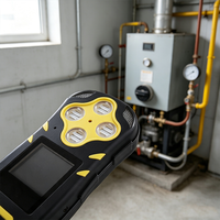 Détecteur de gaz portable 4-en-1 (O2, LEL, CO, H2S) pour cuisine de restaurant, station GPL, égouts et espaces confinés