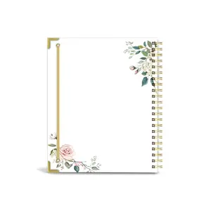 Cuaderno Catalogus Aangepaste Overdracht Afdrukken Roségouden Folie Spiraal Organizer Hardcover Dagboek Notitieboek Weddingplanner