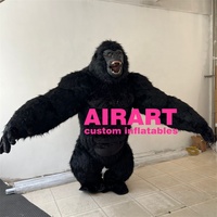 Costume gonflable en peluche, Costume de mascotte gonflable, Costume de gorille gonflable noir