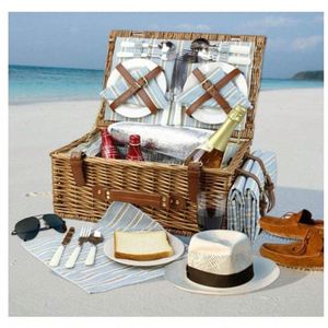 Panier de pique-nique blanc réglable, petit, rond, en paille, avec poignée, de luxe, compact, pour la plage, motif dessin animé, pour la maison et les voyages - Product Image 5