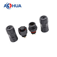 AHUA 7 cœurs 22/24AWG Câble Connecteur 5A Circulaire Nylon AC Connecteur IP67 M12 Fil à Fil Led Connecteur