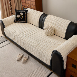 Housse de canapé en polaire couleur unie, épaisse, entièrement couvrante, type coussin pour coussins de canapé, e-commerce transfrontalier - Product Image 3