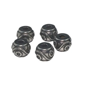 Cuentas de acero inoxidable de orificio grande de la serie Retro para proyectos DIY, accesorios artesanales de titanio para tambor y cuerda. - Product Image 5