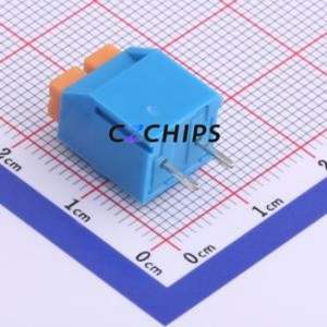 XY118-5.0-2P Spring Terminal Block Through hole Component (THT),P=5mm Connector 1x2P 5mm Blue 2P - Product Image 2