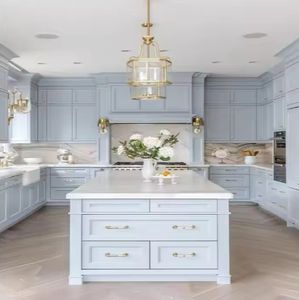 <b>Modern</b> Design Luxury Solid Wood Wooden <b>Kitchen</b> Furniture Cabinets With <b>Light</b> Color - Product Image 2