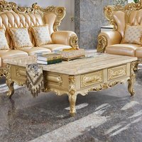 Table basse et meuble TV de luxe au design moderne en marbre doré, en bois massif, style français, mobilier de maison pour appartement et salon