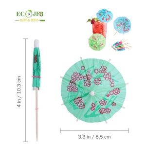 ECO JFB 2025 OEM 10CM usa e getta Cocktail ombrello stuzzicadenti 100 pz Mix colori ombrello in legno stuzzicadenti - Product Image 1