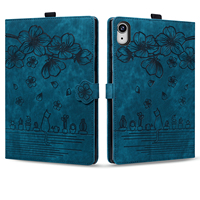 Étui portefeuille en cuir PU à motif floral de fleurs de cerisier pour tablette Lenovo Tab K11 M11 PLUS 11,5 pouces M10 10,6 pouces