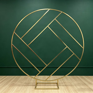 DKB Hot Selling <b>Backdrop</b> Stage Decoration Round Metal Wedding <b>Backdrop</b> Frame Arch Circle <b>Backdrop</b> <b>Stand</b> for Birthday Party - Product Image 1