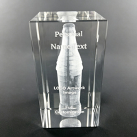 Trofeo de Cristal Personalizado Neelpure 116001 con Patrón de Botella Grabado con Láser 3D para Premios Corporativos
