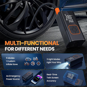 Inflador de Neumáticos Portátil para Auto, Mini Compresor de Aire de 150 psi, Multifuncional, Inalámbrico, para Auto, Bicicleta y Balón - Product Image 6