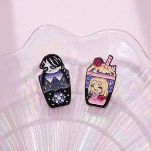 شارات معدنية ظريفة للفتيات من الهالوين ، مستوحاة من الشاي بالحليب ، لفستان أو هدية عيد الميلاد - Product Image 3