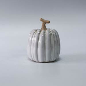Citrouille en porcelaine céramique moderne blanche ornements de maison cadeaux d'Halloween citrouille à vendre - Product Image 5