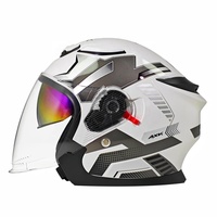 Casque de moto le plus populaire en ABS avec double visière, intérieur réglable, casque ouvert 3/4, protection de la tête