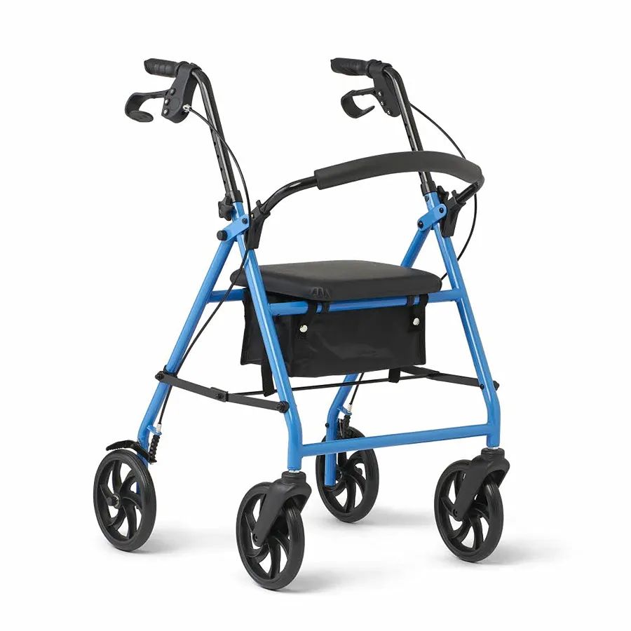 Heavy Duty Rollator Walker Foldable, Aluminum Fully Adjustment Design Lightweight Rollator