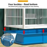 Villa pour oiseaux multi-niveaux en métal avec fermeture à bouton et ceinture, cage d'élevage spacieuse en tube carré de fil de fer
