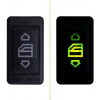 Interruptor Universal de 6 Pines para Elevalunas de Coche, Botón Único con Luz Indicadora LED Verde, Accesorios para Interruptor de Elevación de Cristales de Puerta Automática