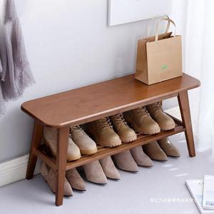 <b>Bamboo</b> Shoe Rack Bench With Storage Shelf For Entryway Home Use Space Saving Design Scandinavian Style Modern Appearance - Product Image 5