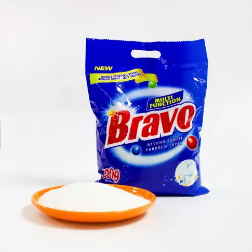 OEM Bravo-detergente en polvo para ropa, detergente activo de alta densidad con el nombre de la marca