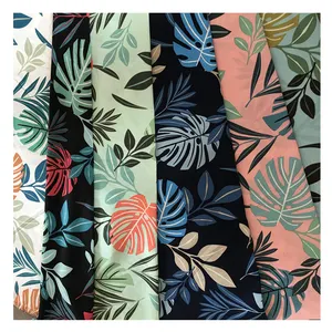 5-10 Colors Each Design Flower Silk Fabric Custom Printed Polyester Fabrics Black Polyester Fabric Taiwan