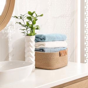 Fabric Baskets for Storage <strong>Large</strong> Woven Tropical Holiday Gift Kids Laundry Room Knitting Yarn Easter Lace Basket Bow Holder <strong>Trunk</strong> - Product Image 5