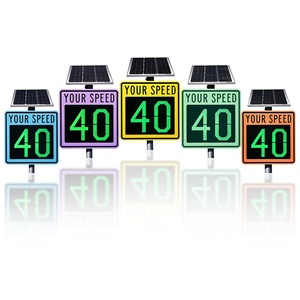 Customizable Multi-Color Digital LED Traffic Sign Board Solar Powered Radar Speed Detection System - Product Image 2