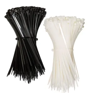 Factory produced customized nylon cable ties black white color high tensile nylon cable ties