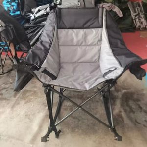 เก้าอี้โยกผ้าฝ้ายพับได้สองชั้นแบบพกพามีที่พิงหลังกระเป๋าข้างสำหรับตั้งแคมป์พักผ่อนกลางแจ้ง - Product Image 5