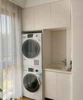 Armoire moderne pour balcon armoire de rangement pour salon avec accès pratique à la machine à laver