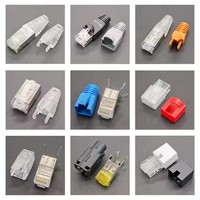 Conector de enchufe de red RJ45 Cat5 Cat6 Cat7 con accesorio de cubierta para conectores