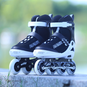 Patins à roulettes professionnels <span class=keywords><strong>pour</strong></span> enfants et adultes, 4 grandes roues en PU, roulements ABEC-7, <span class=keywords><strong>châssis</strong></span> réglable en alliage d'aluminium, lumières clignotantes, <span class=keywords><strong>pour</strong></span> l'extérieur - Product Image 2