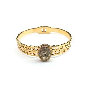 BBBA-04262 Fashionable Gold Plated <b>Crystal</b> & Rhinestone Bangles-Trendy Elegant Accessories for Women - Product Image 1