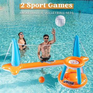 Ensemble <span class=keywords><strong>de</strong></span> flotteurs <span class=keywords><strong>de</strong></span> piscine gonflables avec <span class=keywords><strong>filet</strong></span> <span class=keywords><strong>de</strong></span> <span class=keywords><strong>volley</strong></span>-ball et paniers <span class=keywords><strong>de</strong></span> basket-ball, jouet <span class=keywords><strong>de</strong></span> jeu <span class=keywords><strong>flottant</strong></span> pour enfants et adultes - Product Image 5