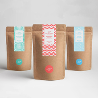 Sachets Doypack Autoportants en Papier Kraft Brun Refermables avec Fermeture Éclair, Thermoscellables, pour Stockage Alimentaire, avec Fenêtre Transparente