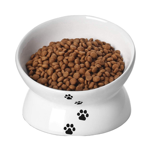 Estilo japonês de alta Pé Cerâmica Cat <span class=keywords><strong>Bowl</strong></span> Eco-Friendly Pescoço-Protegendo <span class=keywords><strong>Pet</strong></span> Food Water <span class=keywords><strong>Bowl</strong></span> Set - Product Image 4