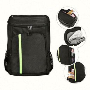 Wholesale Waterproof Picnic Reusable Large Capacity Black Insulated <b>Lunch</b> <b>Backpack</b> Basket with Custom Logo Printed - Product Image 5