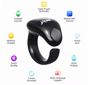 2025 venta regalo sincero musulmán inteligente alabanza Tasbih Tally conteo inteligente yeso electrónico Rosario Zikr Tasbeeh anillo - Product Image 5